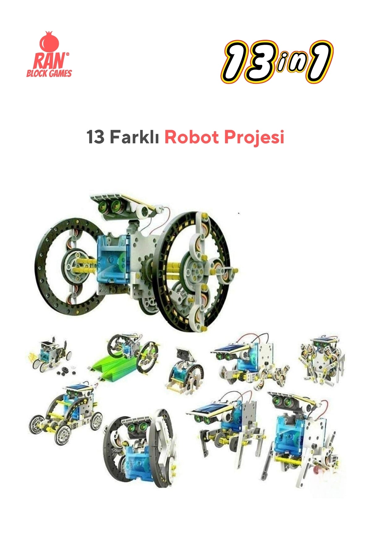 Kendin Yap Güneş Enerjili Robotlar Proje Seti 13 in 1