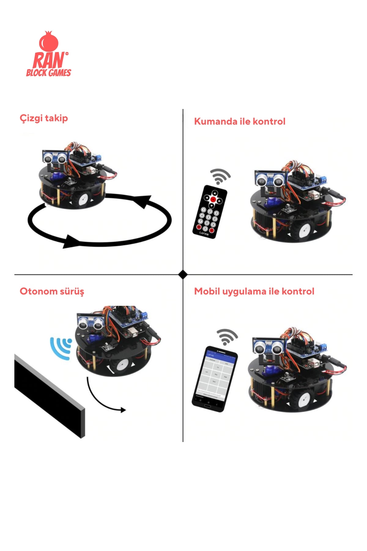 RanProject 1: Engelden Kaçan, Kumanda Kontrollü Kaplumbağa Robot - Kendin Yap